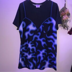 Sugar Pills Black & Blue Fame T-Shirt Dress